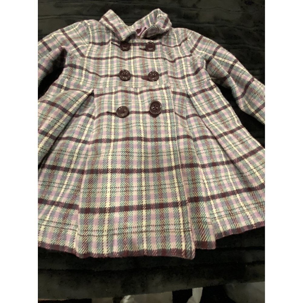 Old Navy Double Breasted Lined Peacoat Plaid 4T - Picture 3 of 11